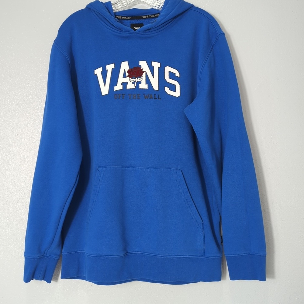Vans Off The Wall 66 Champs Mens Medium Rose Detail Royal Blue Hoodie 176